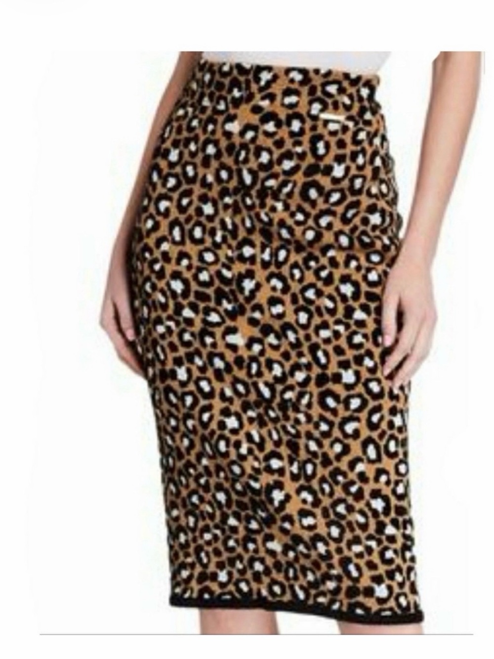 Michael Kors Leppard print stretchy pencil skirt viscose blend skirt NWT small